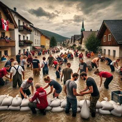 Solidarität in schwierigen Zeiten Wie Österreich ohne Politik die Flut meistert-epas presseagentur